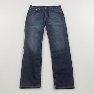 Levi’s 502 Premium Tapered Jeans Mens 34x32 (fits 34x30) Dark Wash Stretch Big E